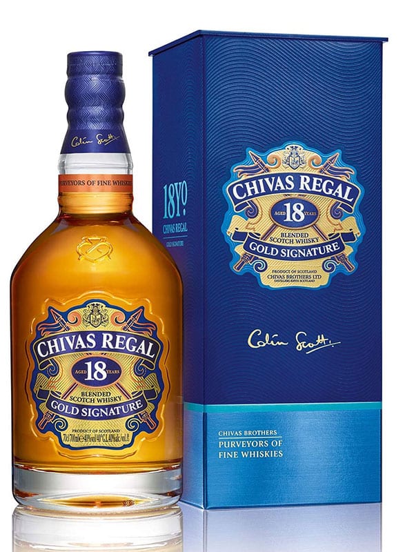 Order Chivas Regal 18 Year Gold Signature Blended Scotch Whisky food online from Divine Wine and Spirits store, San Diego on bringmethat.com