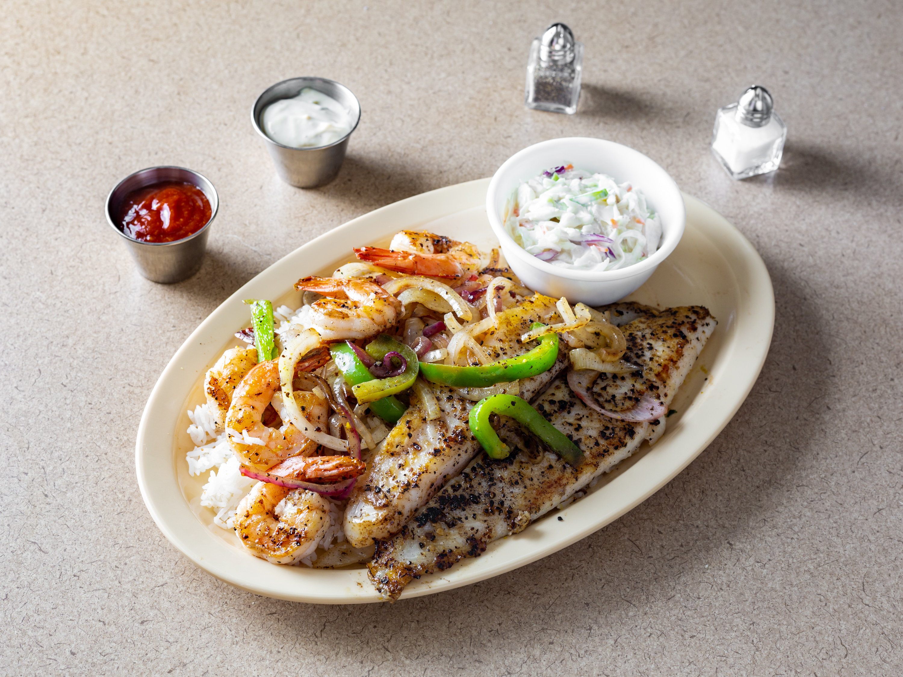 Order #10 GRILLED FISH & SHRIMP food online from Kajun Seafood store, Kennesaw on bringmethat.com