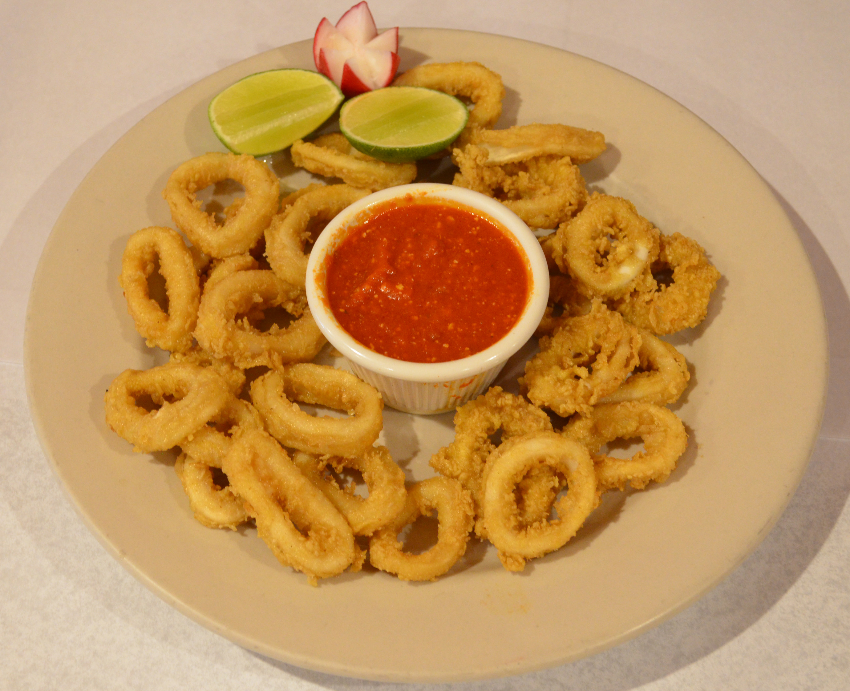 Order Calamar Frito Con Salsa food online from Pancho Villa Restaurant store, Bronx on bringmethat.com
