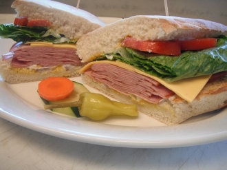 Order Ham Sandwich food online from Zorbas Pizza store, Millbrae on bringmethat.com