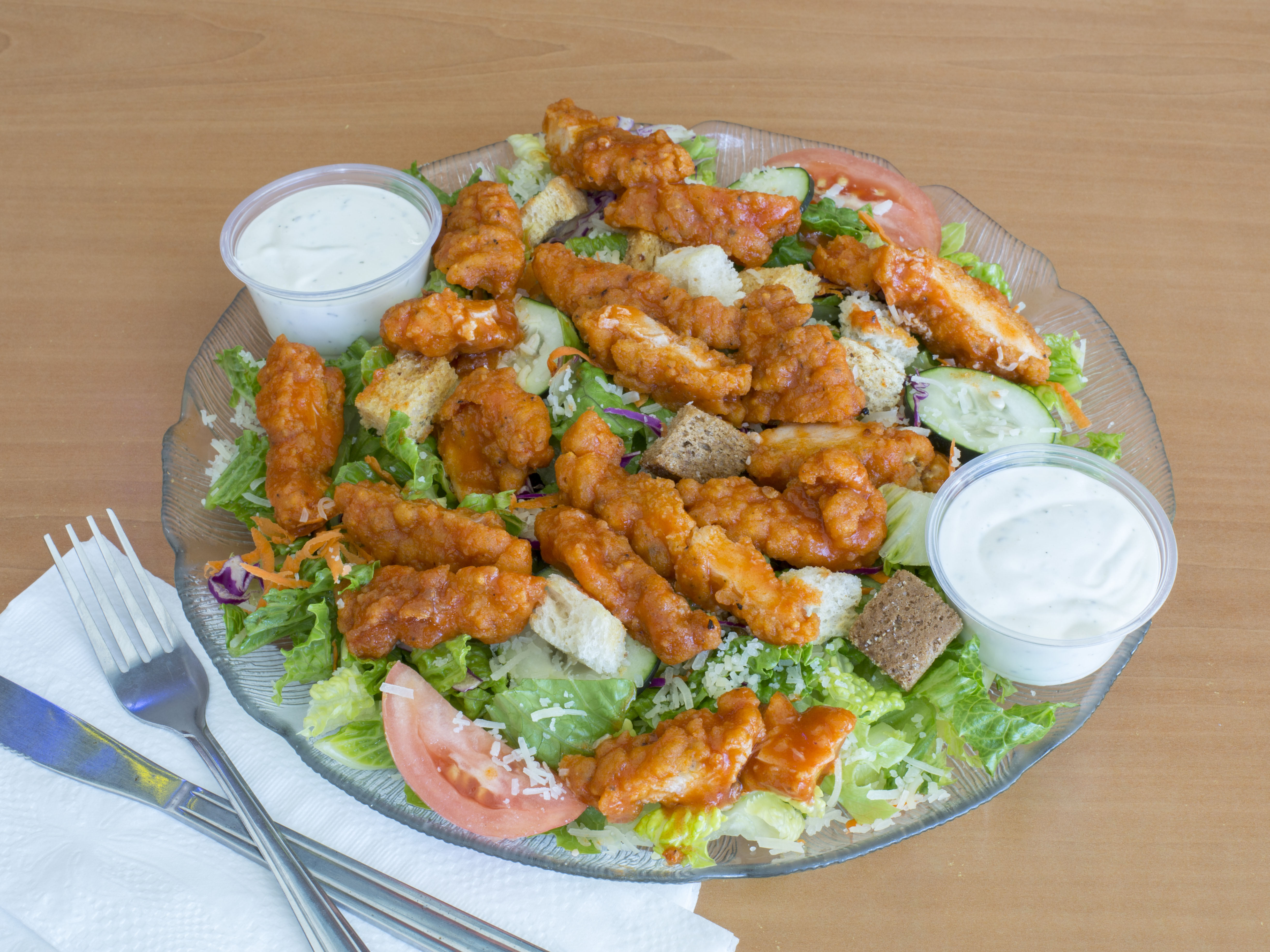 Order Buffalo Chicken Tender Salad food online from Hot Wings Cafe store, Pasadena on bringmethat.com