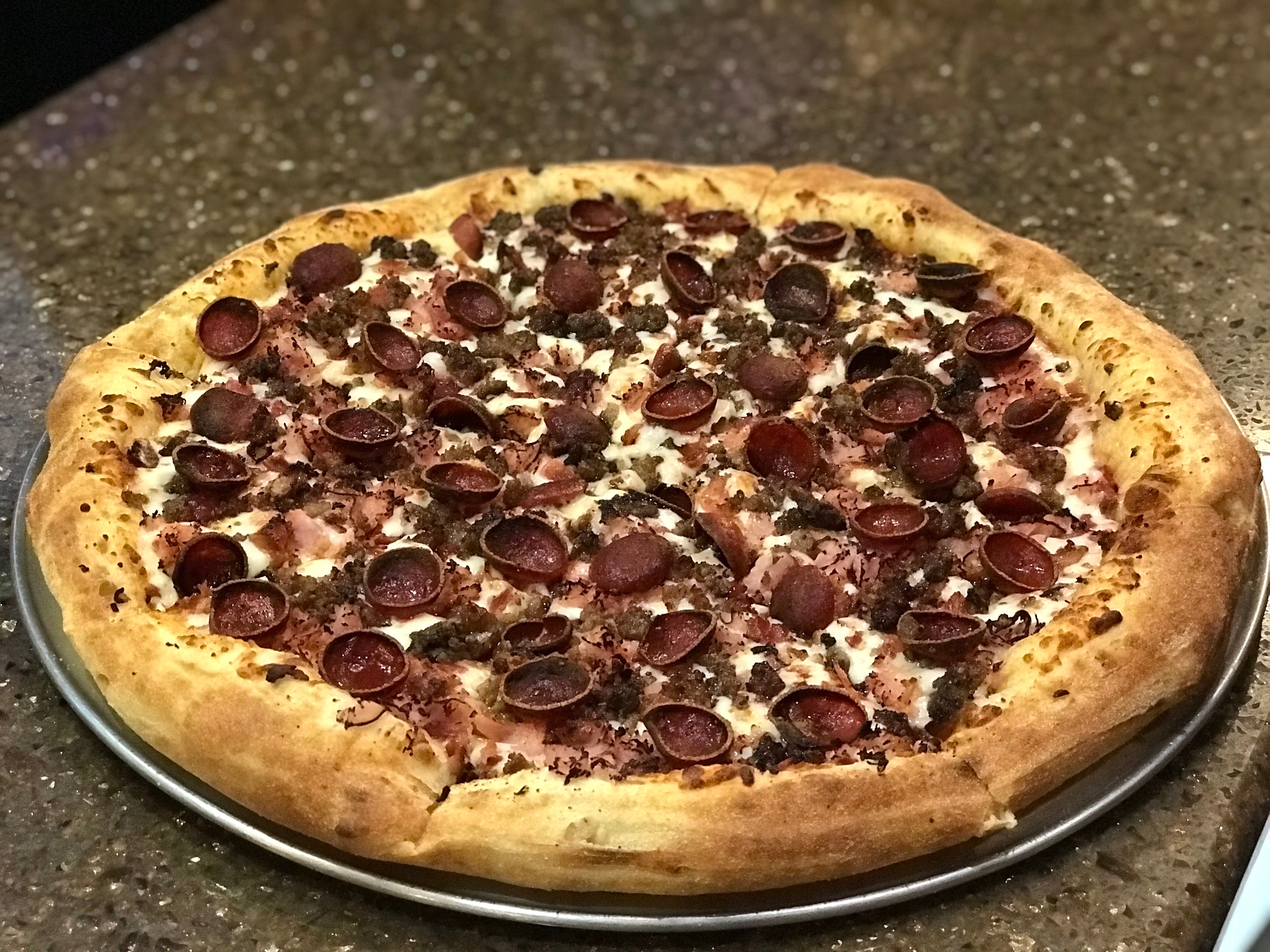 Order Big Meat Pizza - Personal 8" (4 Slices) food online from Vin Trofeo Pizzeria & Pub store, Mt Pleasant on bringmethat.com