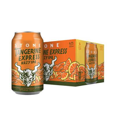 Order Stone Tangerine Express IPA 6 Pack 12 oz. Cans food online from Sb Liquor & Crafts store, Santa Barbara on bringmethat.com