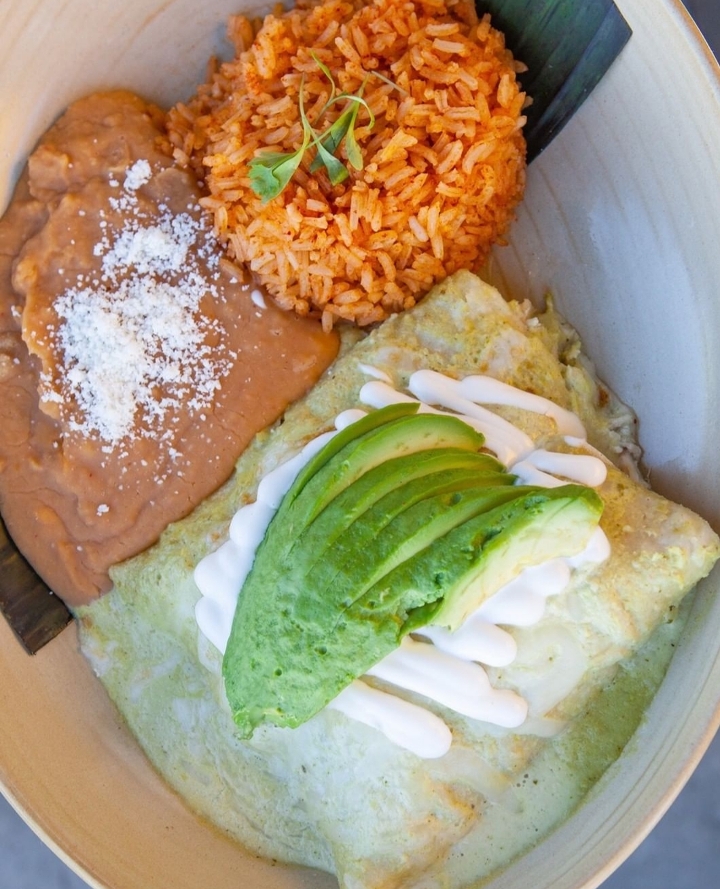 Order Enchiladas Suizas food online from Lola's Mexican Cuisine store, Long Beach on bringmethat.com