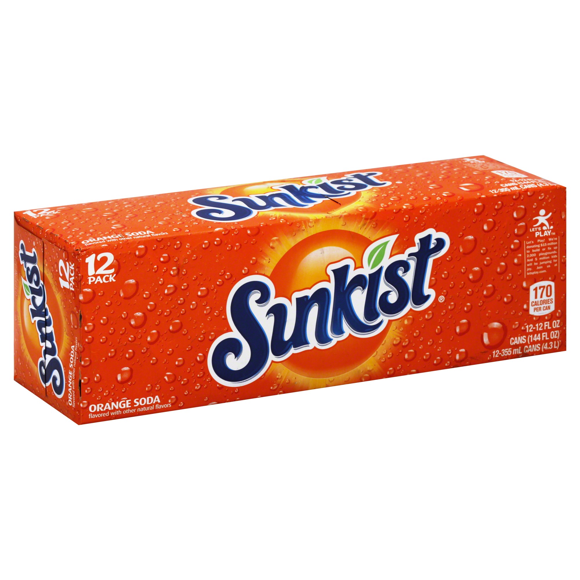 Order Sunkist Soda, Orange - 12 fl oz, 12 ct food online from Rite Aid store, Redwood City on bringmethat.com