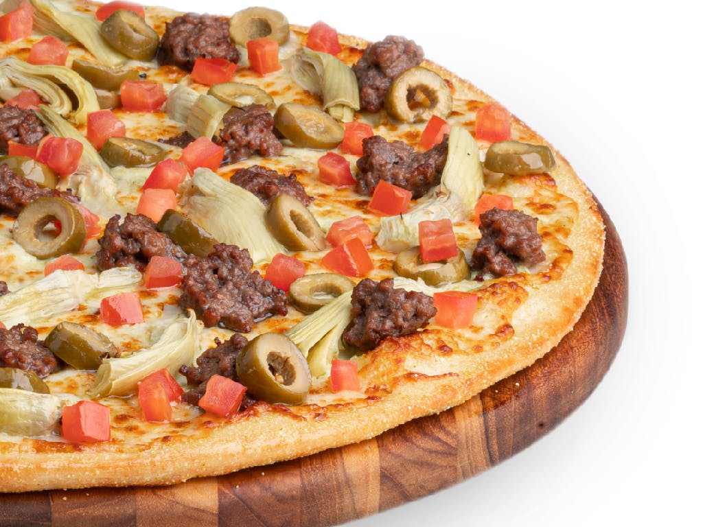 Order Impossible Artichoke Pesto Pizza - Small 10'' (8 Slices, Serves 1-2 People) food online from Pizza Guys store, Pittsburg on bringmethat.com