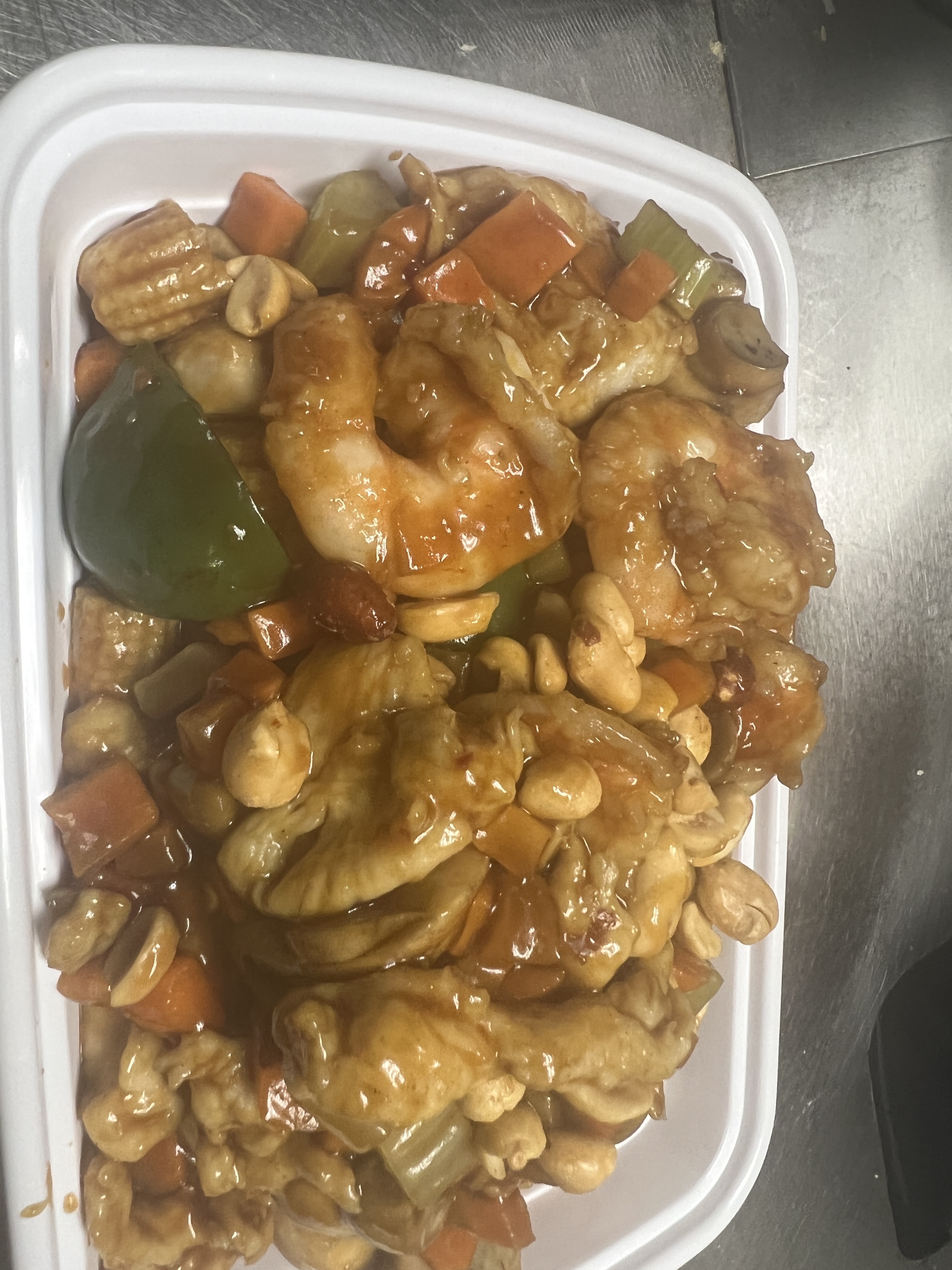 Order 22. Kung Pao Chicken and Shrimp(Spicy) food online from Chen's Yummy House store, Dumont on bringmethat.com
