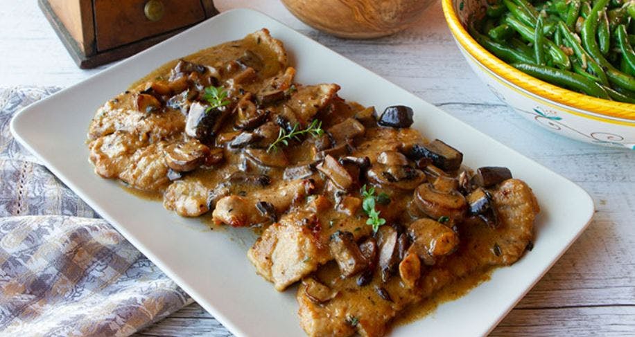 Order Veal Marsala Catering - Half Tray (8-12 People) food online from Lunetta pizza store, New York on bringmethat.com