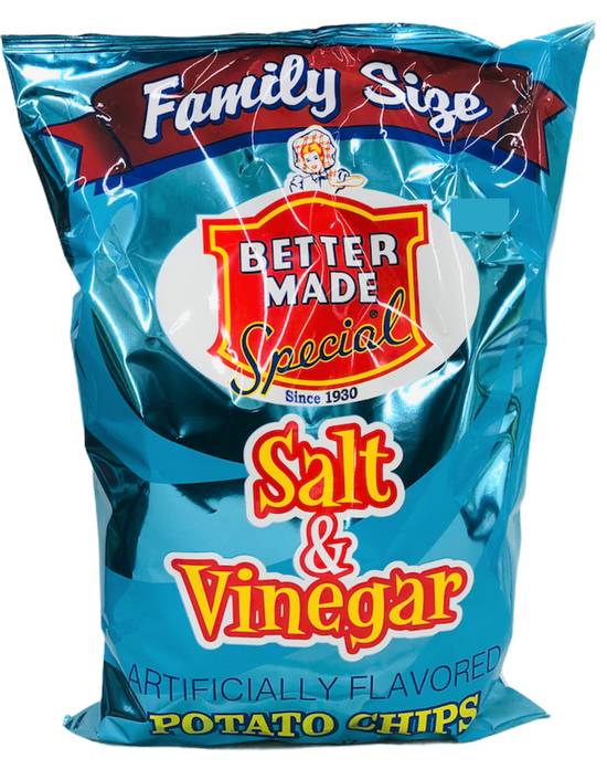 Order Better Made Special Salt & Vinegar Flavored Potato Chips Family Size food online from Deerings Market store, Traverse City on bringmethat.com