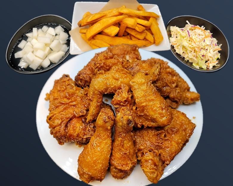 Order P. Dozen Whole Wing (3 sides) # food online from Honey Dress Fried Chicken store, Torrance on bringmethat.com
