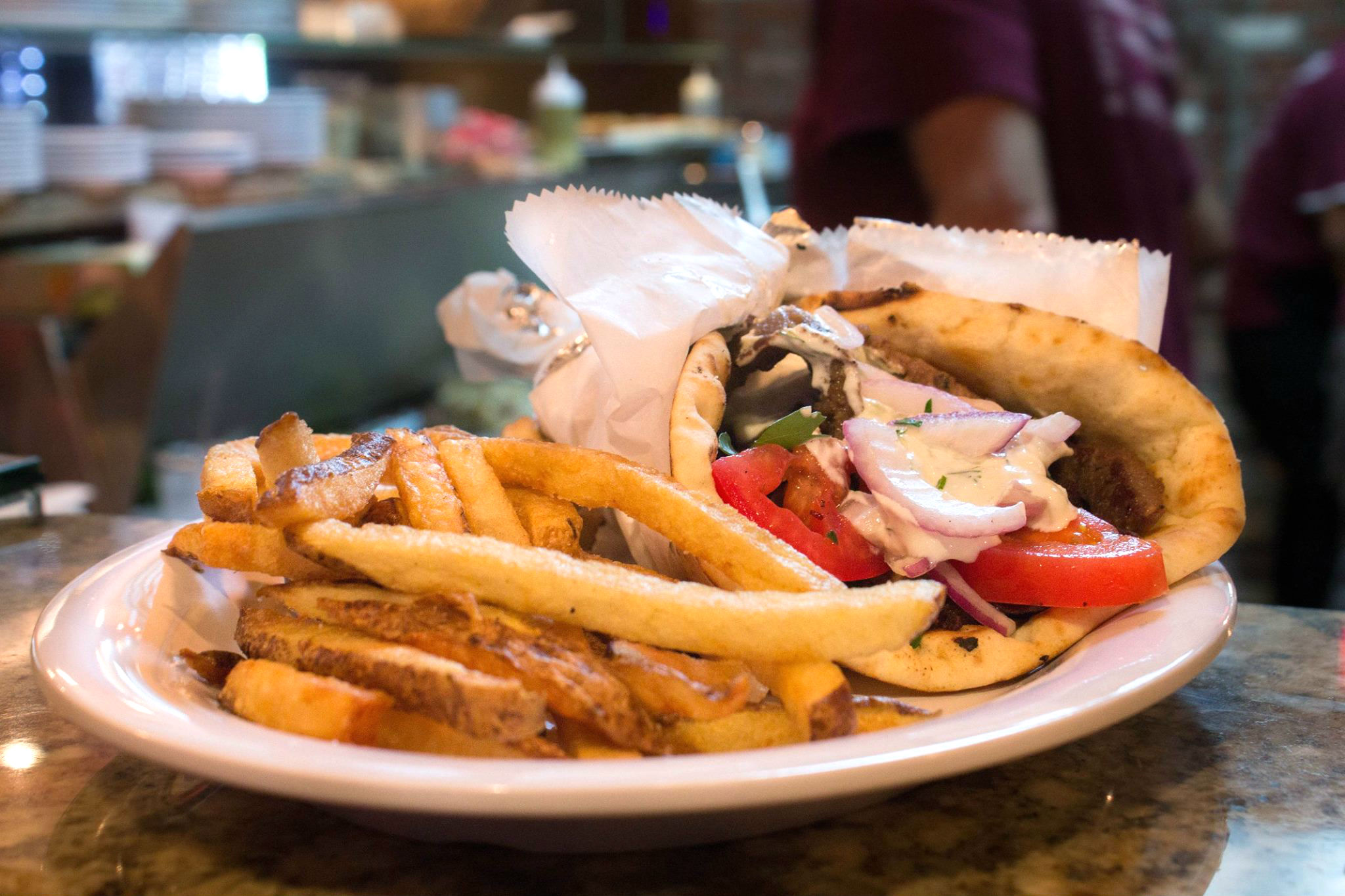 Order Beef and Lamb Gyro Sandwich food online from Fresko Souvlaki and Gyro House store, Franklin Square on bringmethat.com