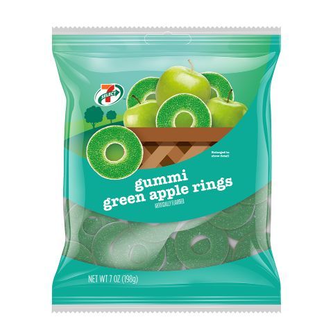 Order 7-Select Green Apple Rings 7 oz food online from 7-Eleven store, San Antonio on bringmethat.com