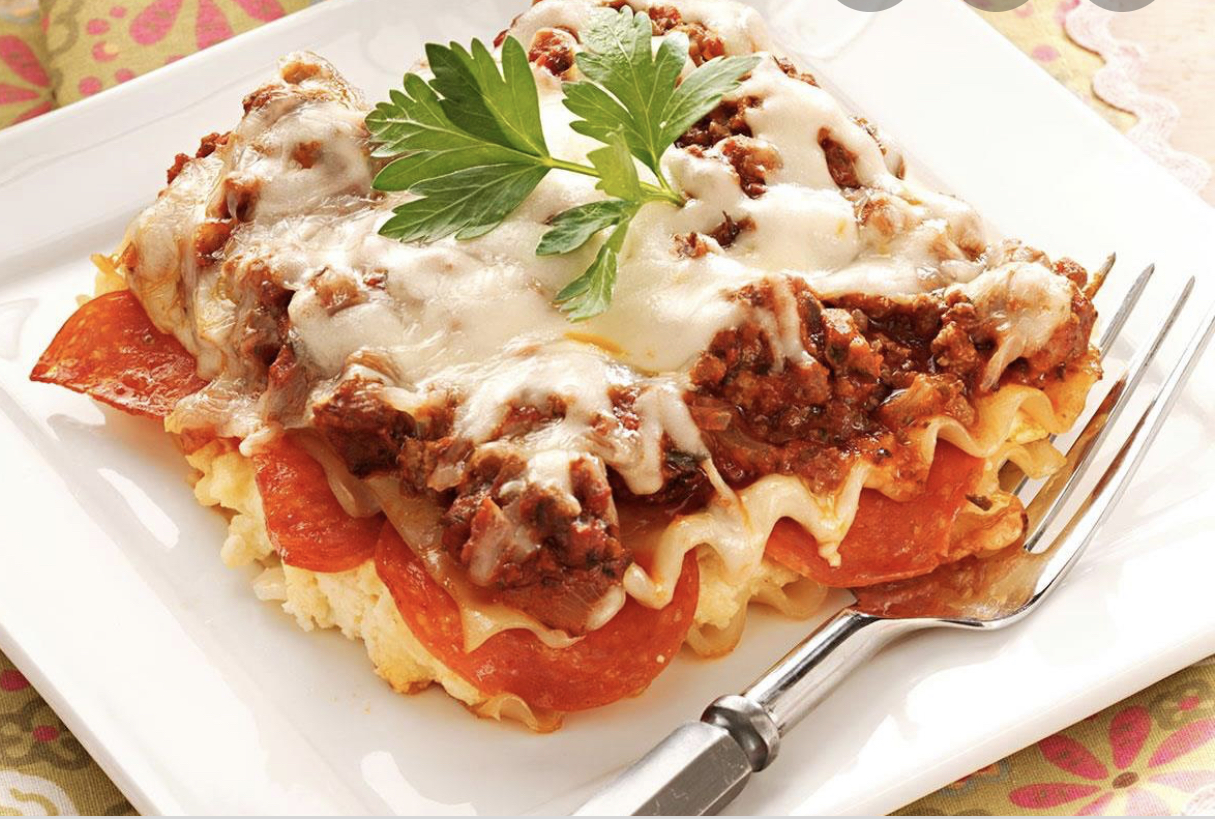 Order Home Style Beef Lasagna food online from Two Guys Pizzeria store, Houston on bringmethat.com