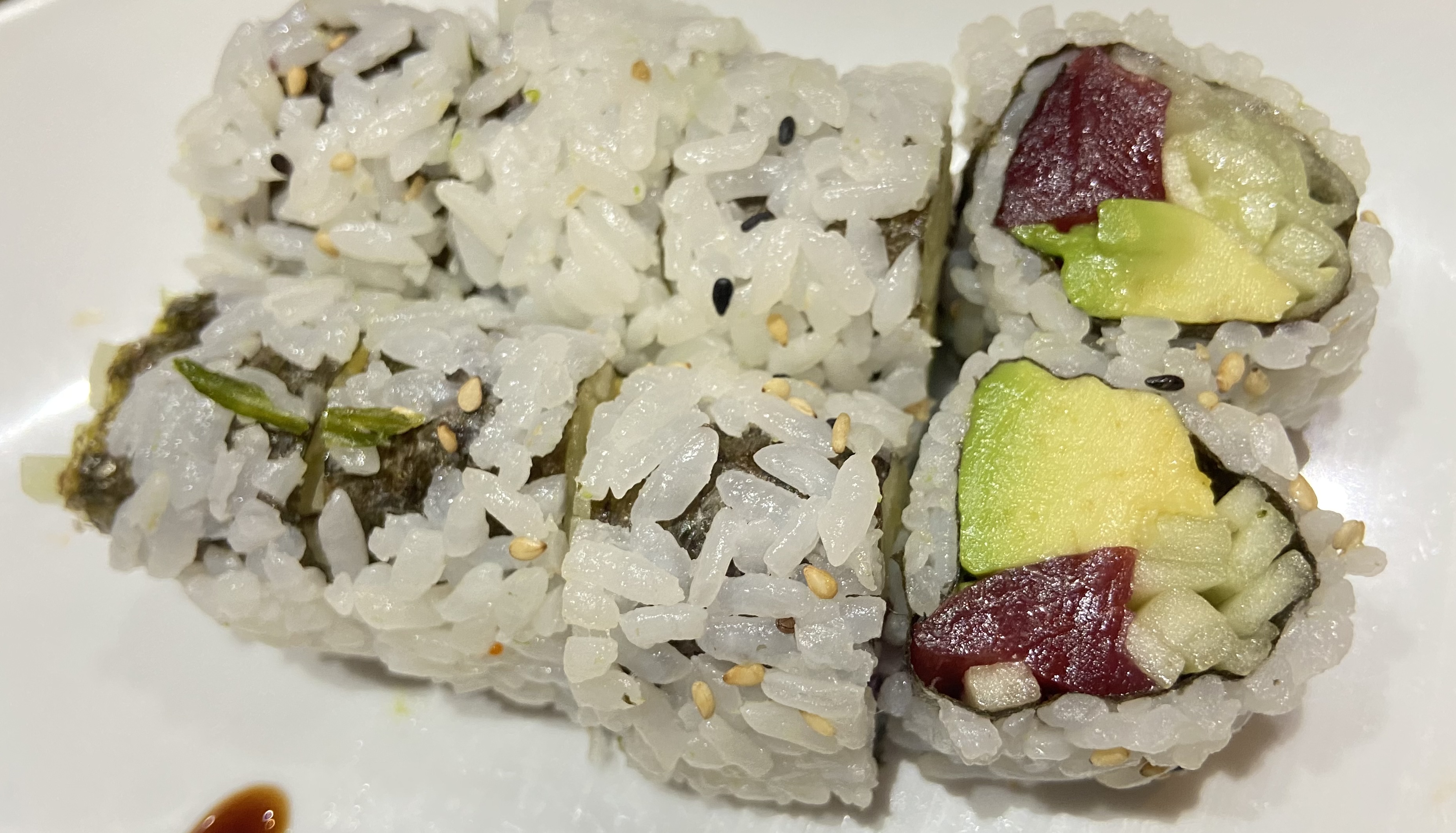Order F17. Tuna Avocado Cucumber Roll food online from Soho Sushi store, Grand Rapids on bringmethat.com