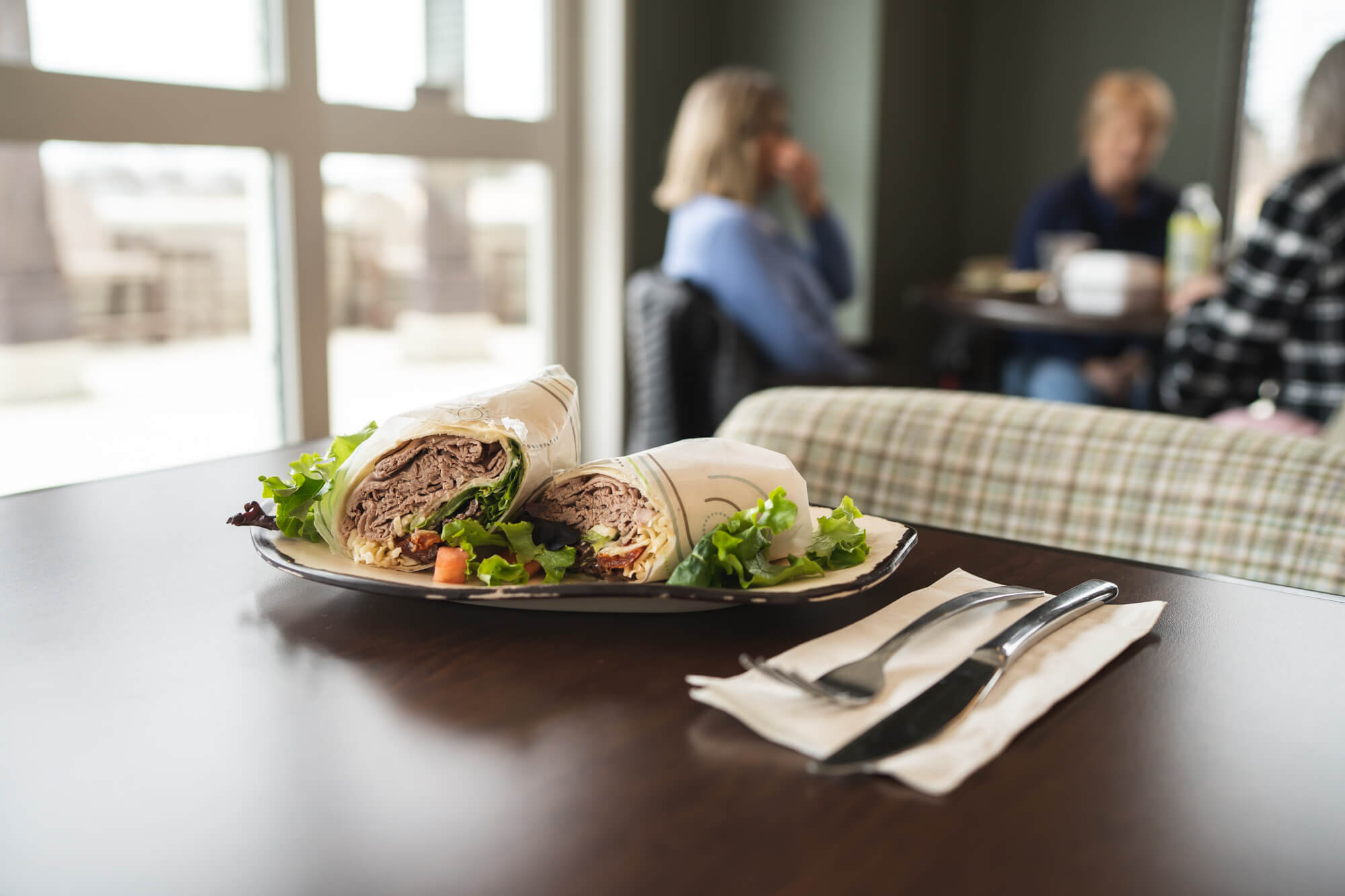 Order Roast Beef Wrap food online from The Greens Bistro store, Ashland on bringmethat.com