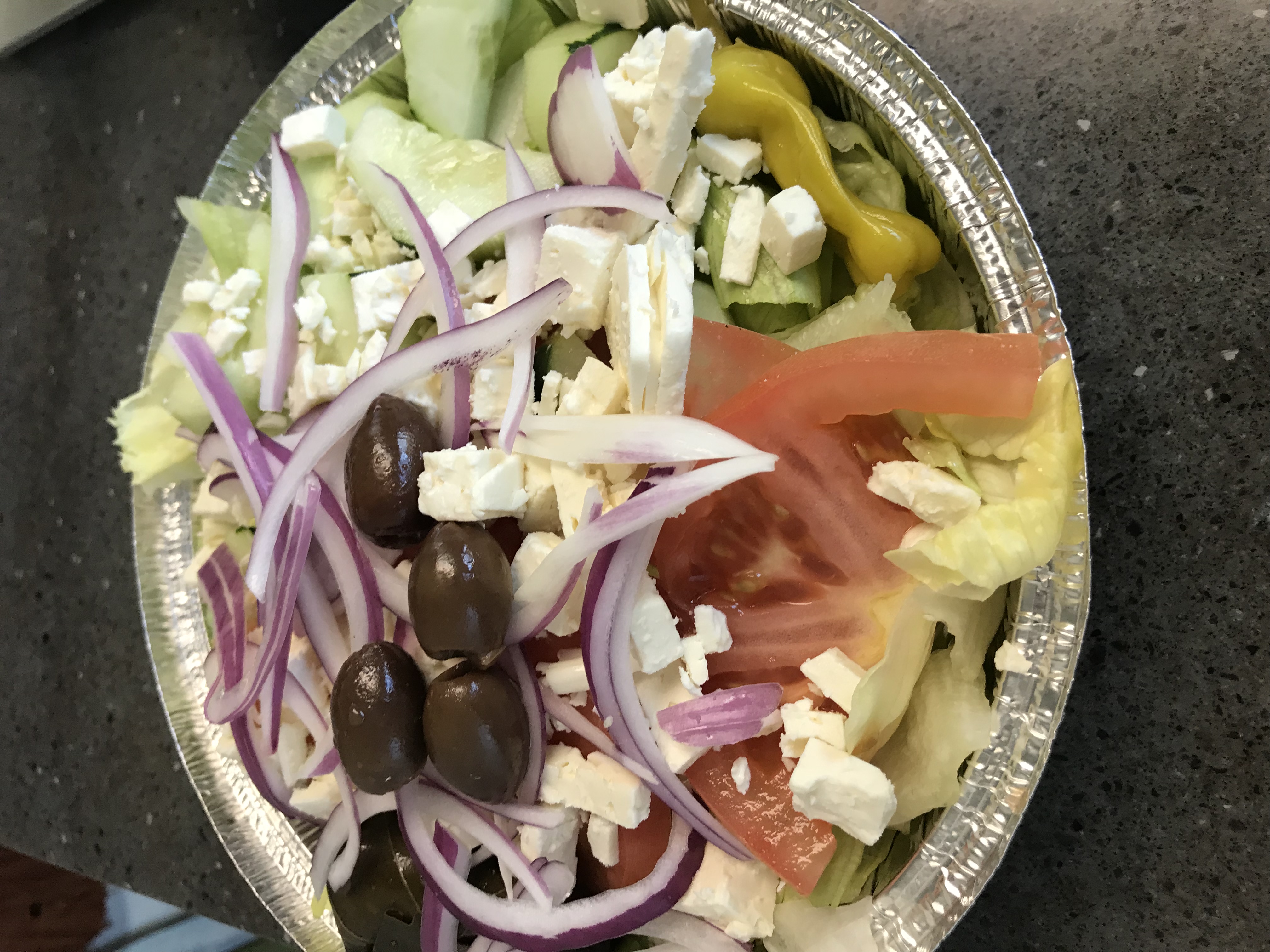 Order Greek Salad food online from Gyros & Heros store, North Bellmore on bringmethat.com