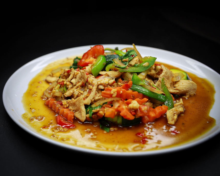 Order THAI BASIL food online from The Asian Bistro store, San Diego on bringmethat.com