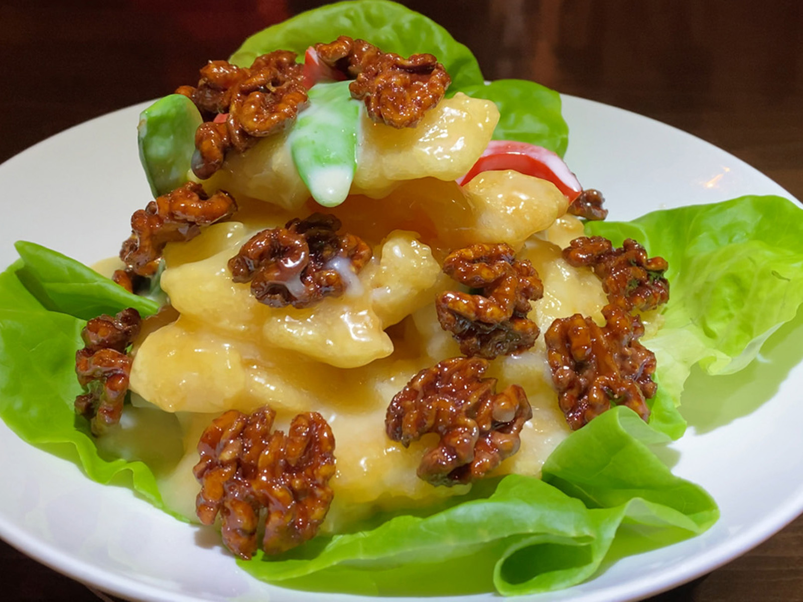 Order Honey Glazed Prawns with Walnuts food online from Potstickers Asian Grill + Sushi store, Newark on bringmethat.com