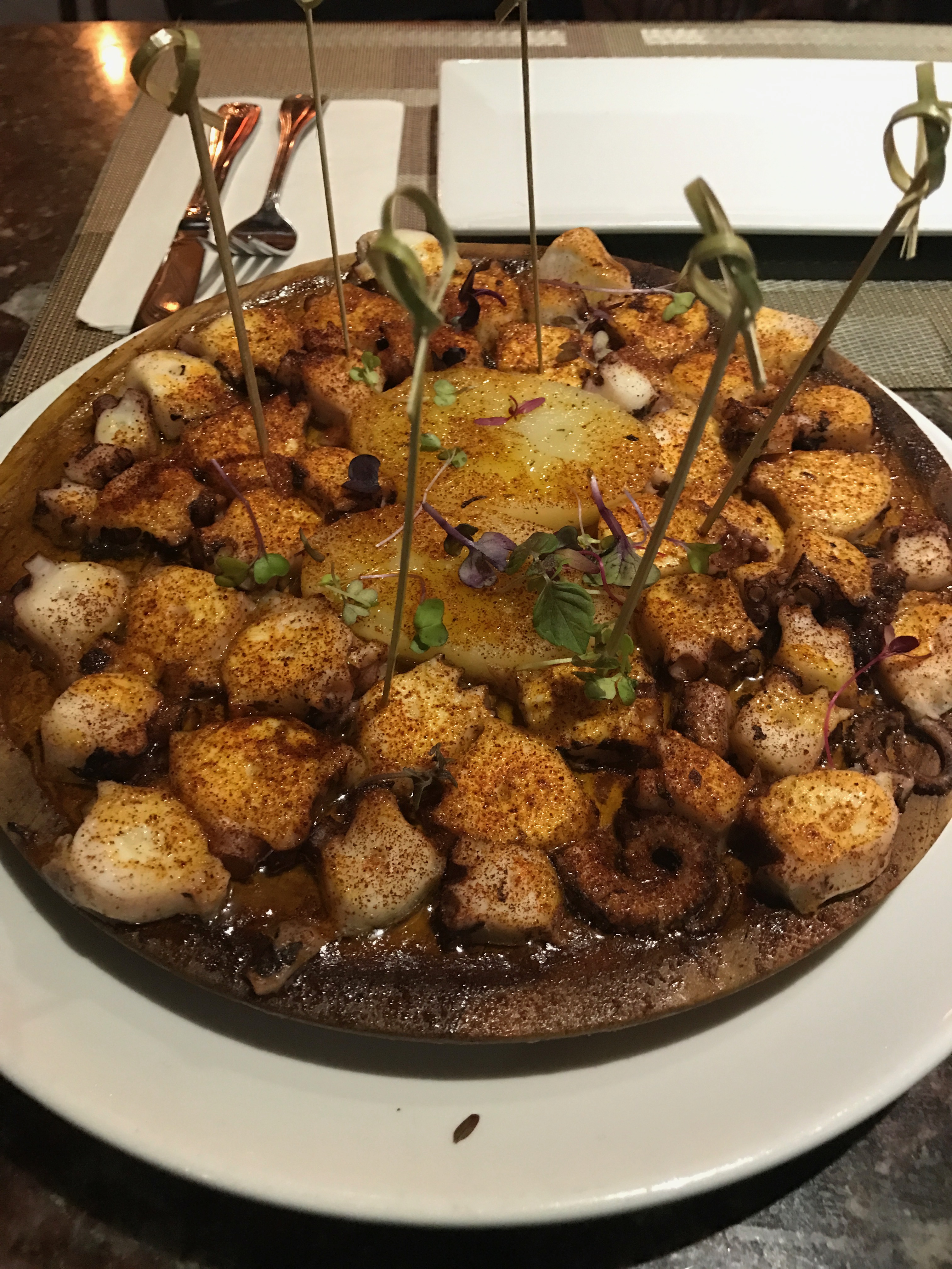 Order Octopus Feira "Pulpo a Feira" food online from Vivo Tapas Kitchen Lounge store, Newark on bringmethat.com