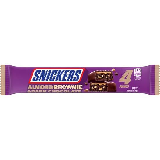 Order Snickers Almond Brownie Dark Chocolate Bars Share Size Candy food online from Exxon Food Mart store, Port Huron on bringmethat.com