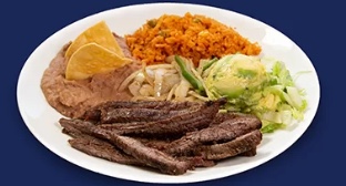 Order Plate Beef Fajita food online from Taco Palenque store, San Juan on bringmethat.com