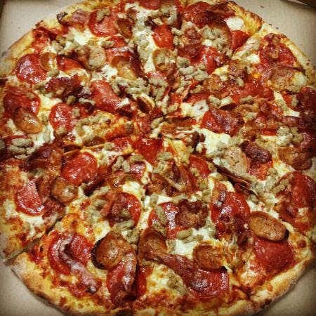 Order Meat Lover's Pizza - Small 12" food online from Carini's Pizza Restaurant store, Mahanoy City on bringmethat.com