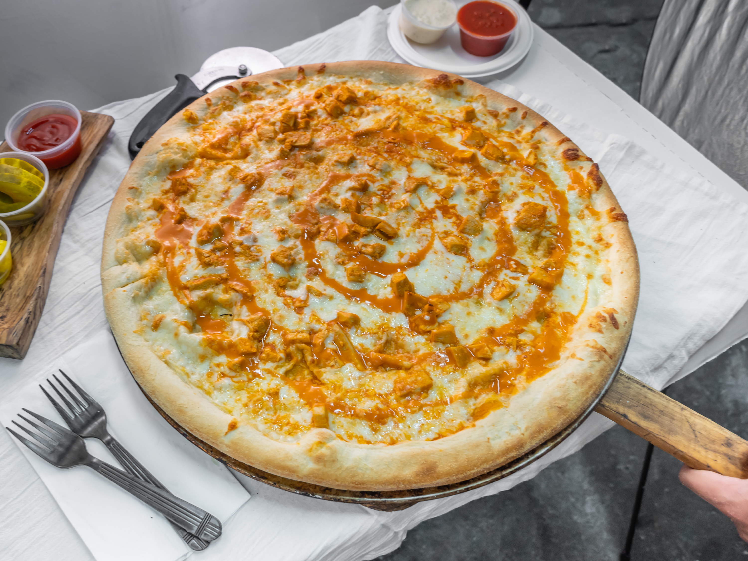 Order Buffalo Chicken Pizza food online from Not Just Pizza - South Philly store, Philadelphia on bringmethat.com