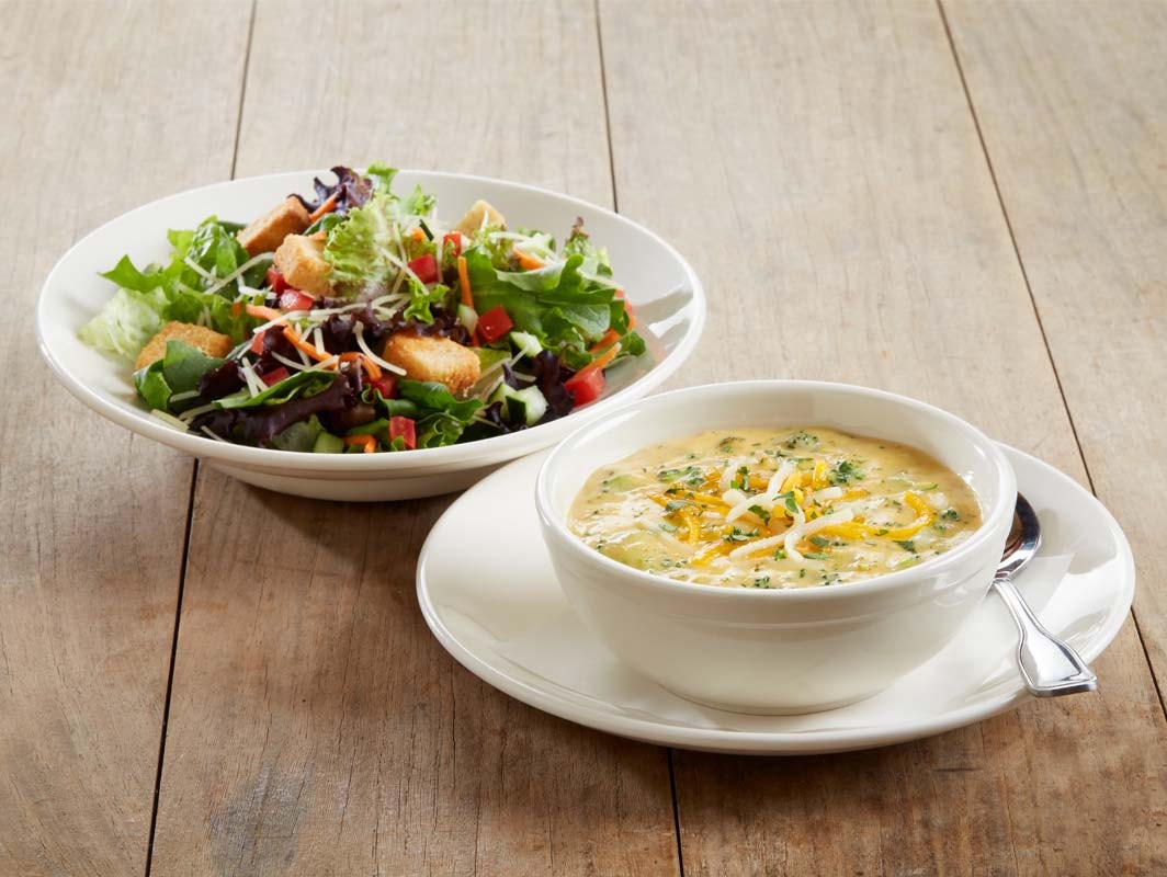 Order Soup And Salad Combo food online from Bj Restaurant & Brewhouse store, Beavercreek on bringmethat.com