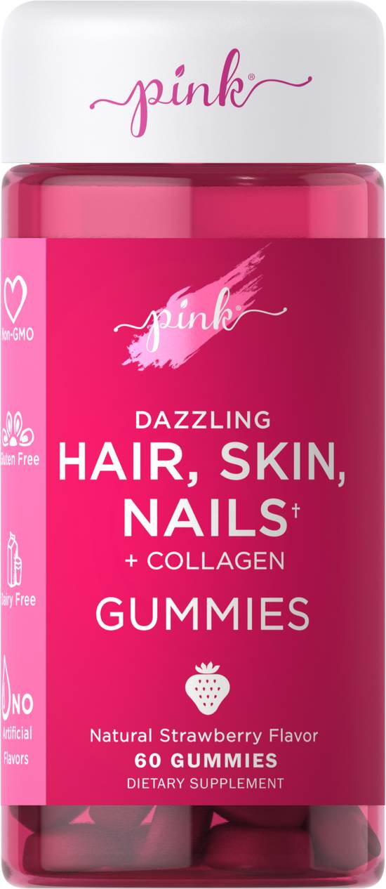 Order Pink Dazzling Hair Skin Nails with Biotin & Collagen Gummies (60 ct) food online from Rite Aid store, Palm Desert on bringmethat.com