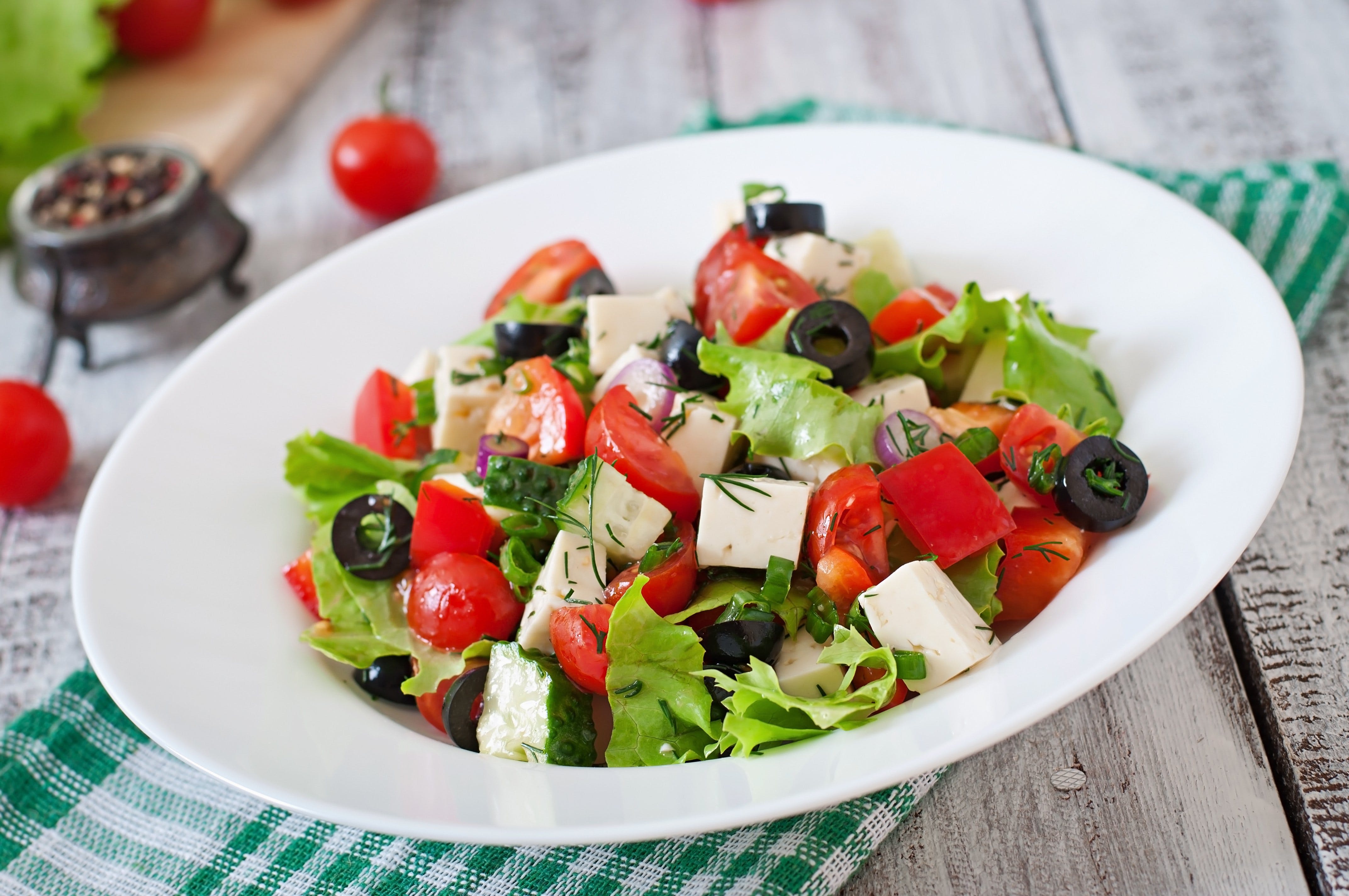 Order Greek Salad - Small food online from Paramount Pizza Slices store, Holyoke on bringmethat.com