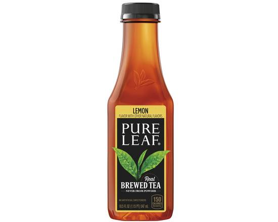 Order Pure Leaf Lemon Tea Bottle 18.5 oz food online from Frais Cafe store, Norristown on bringmethat.com