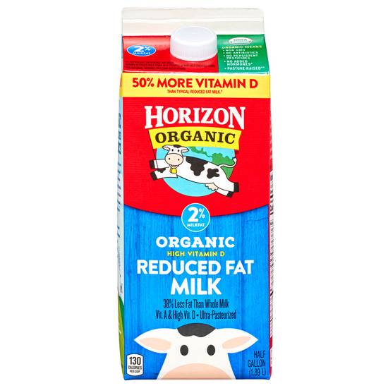 Order Horizon Organic 2% Reduced Fat Milk 1/2 Gallon food online from Everyday Needs by Gopuff store, Las Vegas on bringmethat.com