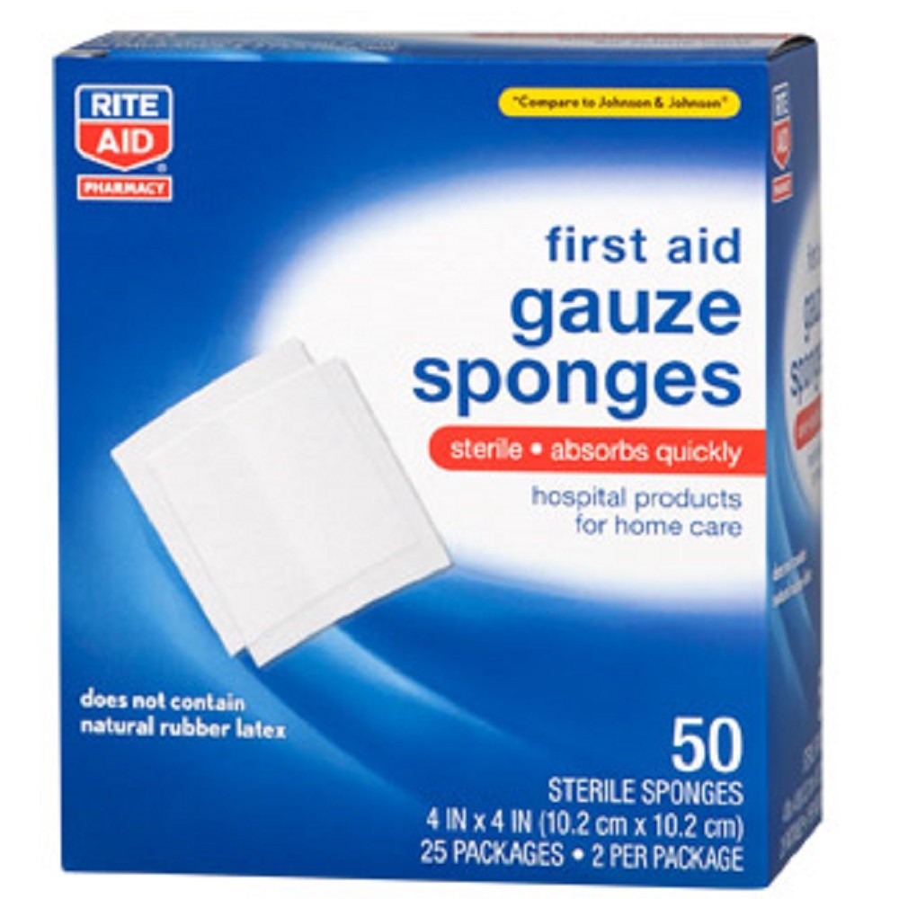 Order Rite Aid First Aid Gauze Sponges - 50 ct food online from Bartell store, Edmonds on bringmethat.com