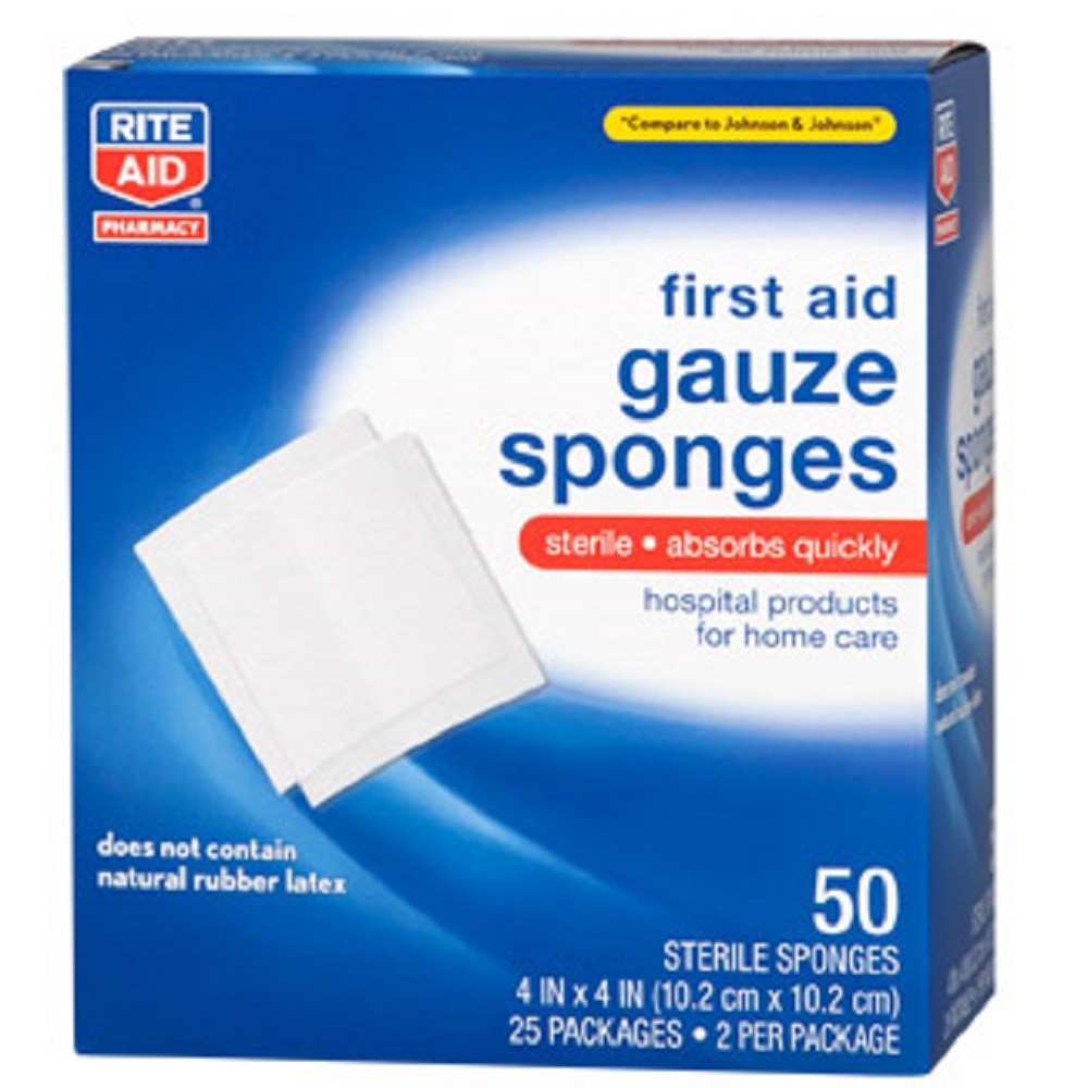 Order Rite Aid First Aid Gauze Sponges - 50 ct food online from Rite Aid store, ELMIRA on bringmethat.com