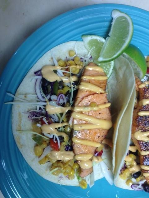 Order Blackened Salmon Taco food online from Tios Mexican Cafe store, Columbia on bringmethat.com