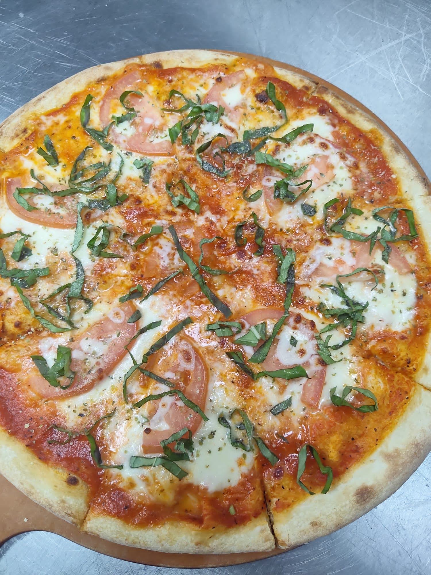 Order Margherita Pizza - Medium 11" food online from Bells Pizza Company store, Bellflower on bringmethat.com