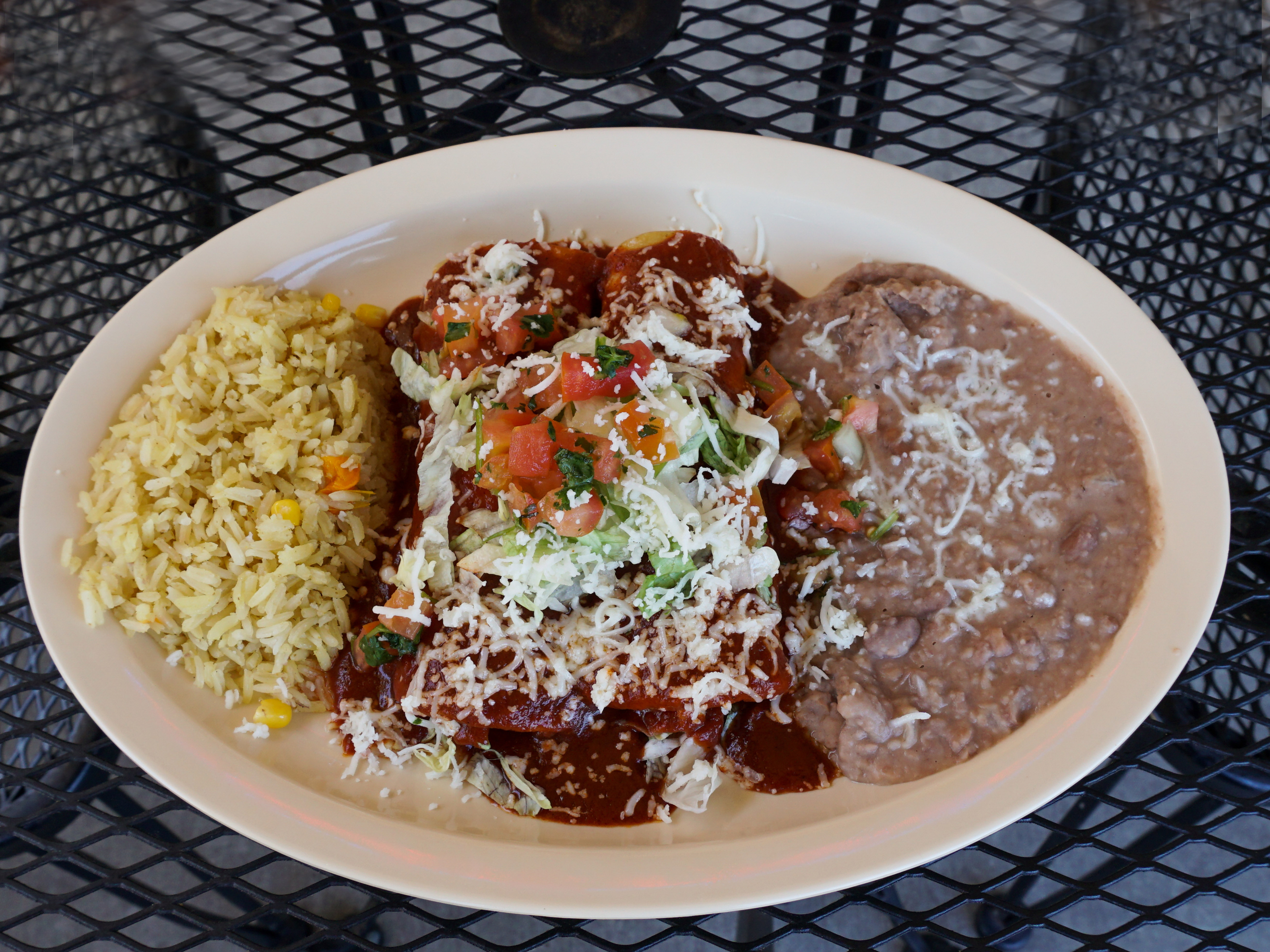 Order 8. Two Enchiladas Combo food online from Mi Ranchito Mexican Restaurant store, San Diego on bringmethat.com