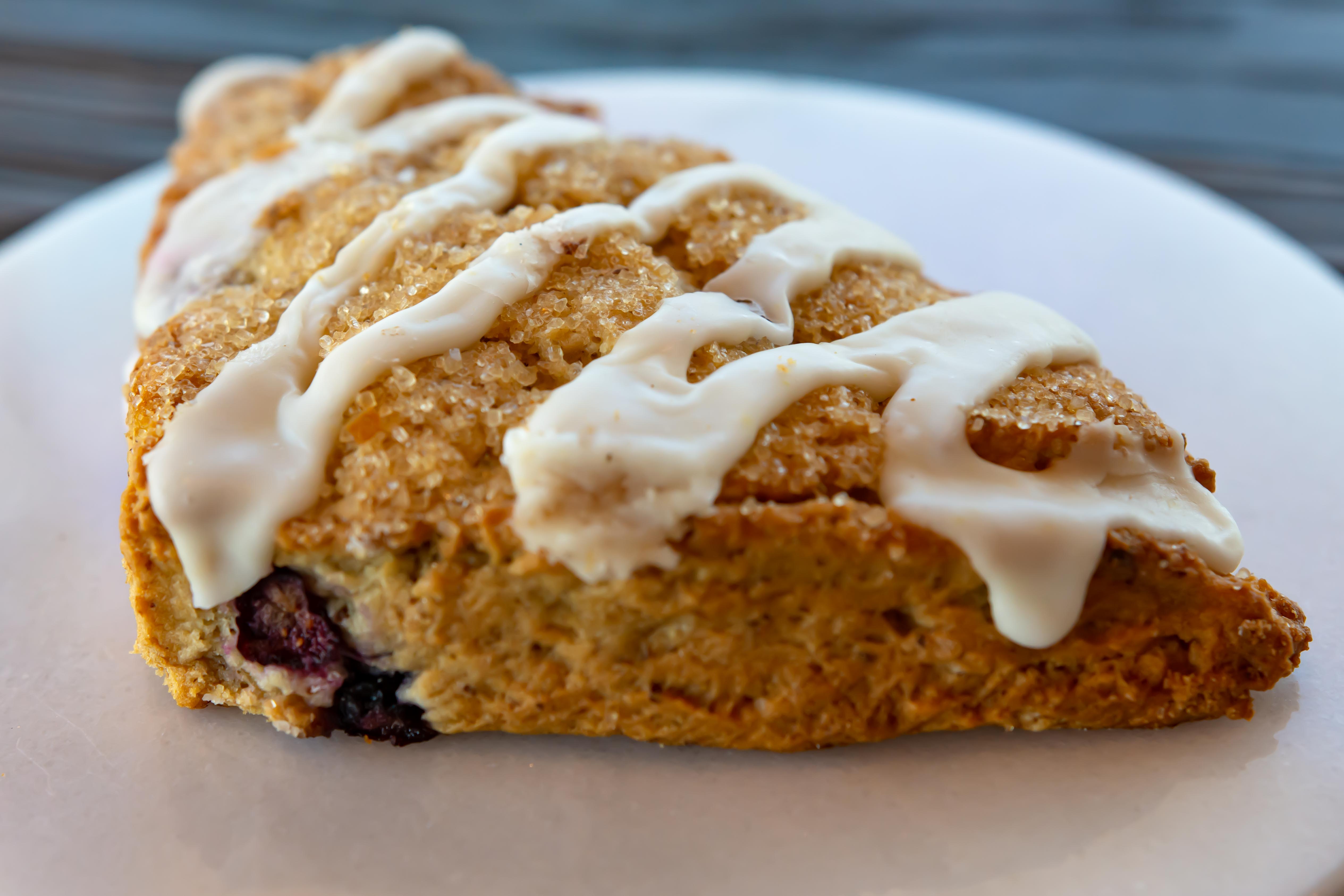 Order Blueberry Cornmeal Scone food online from House Of Black store, San Diego on bringmethat.com