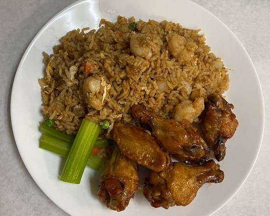 Order 6 wings with shrimp fried rice  food online from Peking House store, Nottingham on bringmethat.com