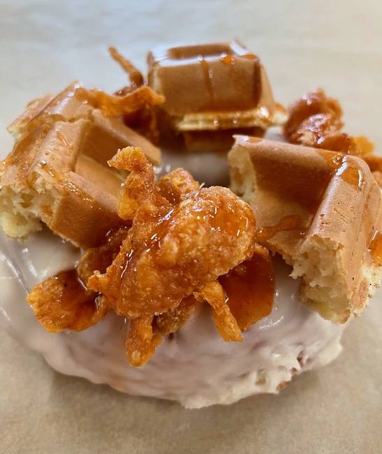 Order The Chicken & Waffle Donut food online from Union Square Donuts store, Brookline on bringmethat.com