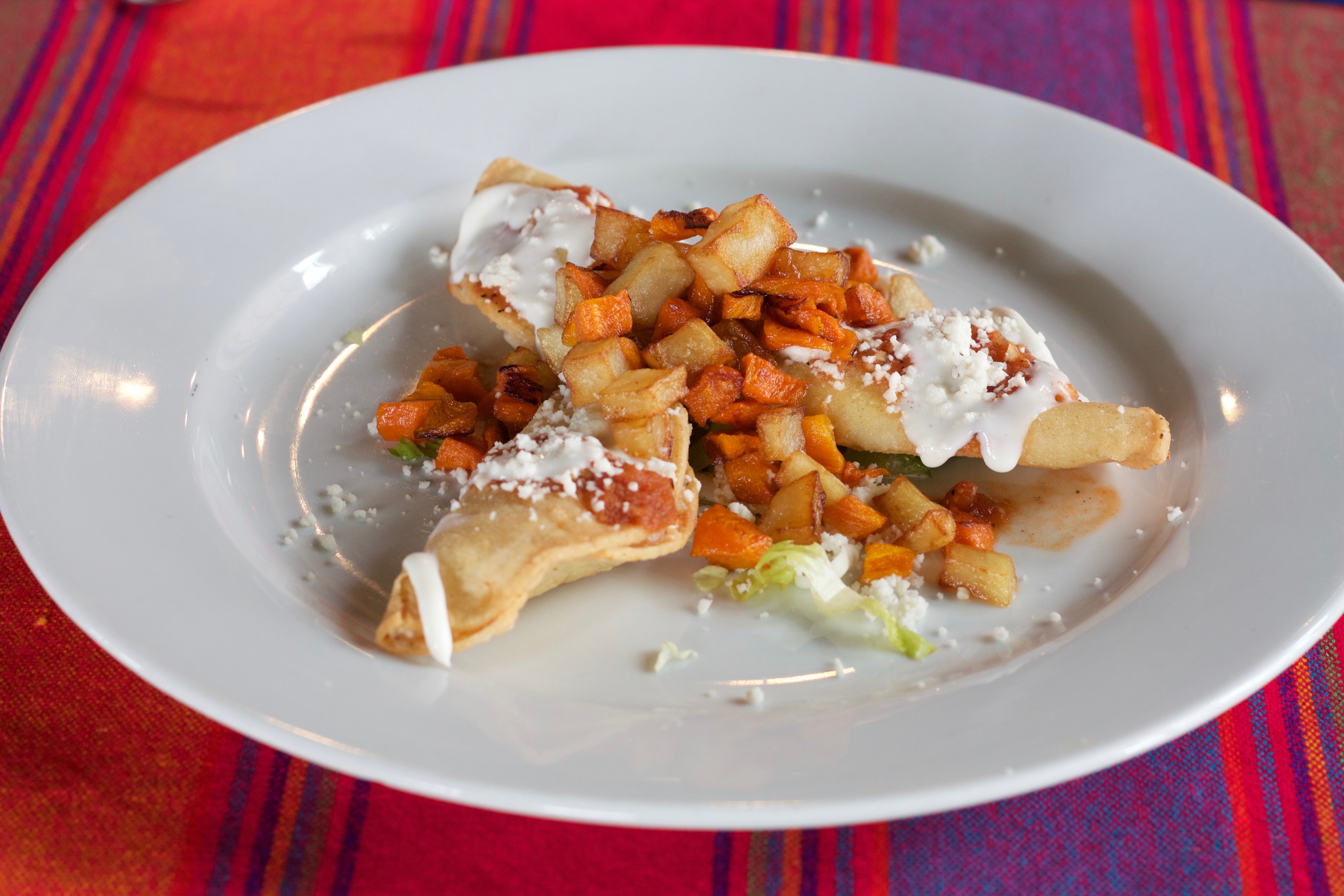 Order CRISPY POTATO TACO  food online from Los Sombreros Mexican Restaurant store, Scottsdale on bringmethat.com