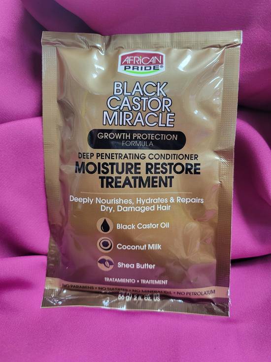 Order African Pride Black Castor Miracle Restore Treatment Packet food online from iDa Beauty Supply Store store, Middletown on bringmethat.com