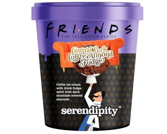 Order Serendipity Ice Cream - Central Perk Coffee Almond Fudge - 1 Pint food online from The Ice Cream Truck store, Santa Cruz on bringmethat.com