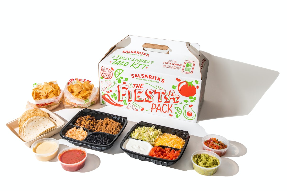 Order Family Fiesta Pack Deluxe food online from Salsarita's Fresh Mexican Grill store, Buffalo on bringmethat.com