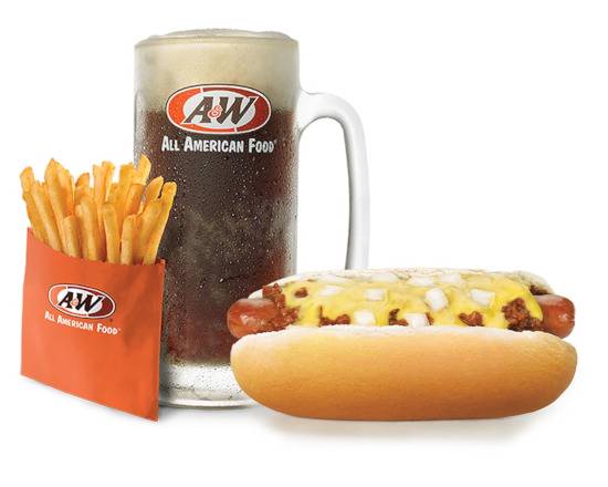 Order Coney Cheese Dog Combo food online from A&W Restaurant store, Pocatello on bringmethat.com
