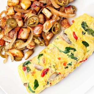 Order Very Veggie Omelette* (310 cal) food online from Jimmy's Egg store, Amarillo on bringmethat.com