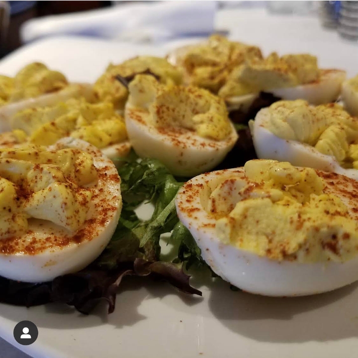 Order 6 Deviled Eggs food online from Rick Desert Grill store, Palm Springs on bringmethat.com