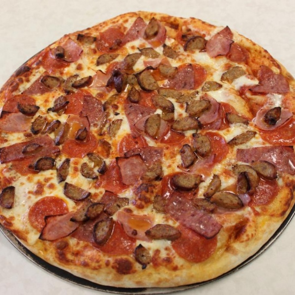 Order All Meat Pizza food online from Bad Boys Pizza store, Northridge on bringmethat.com