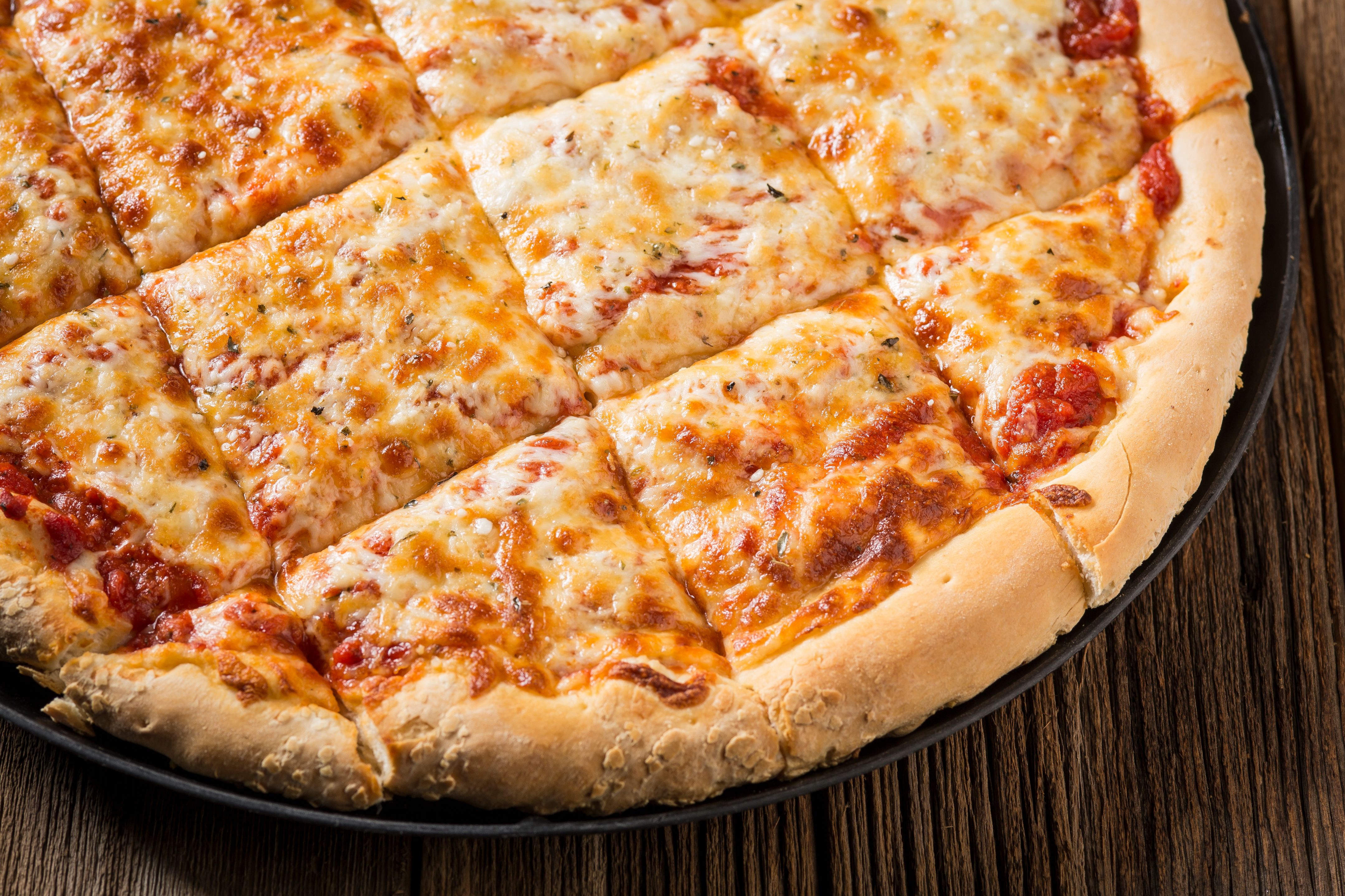 Order Double Dough Cheese Pizza food online from Rosati's Pizza store, Round Lake Beach on bringmethat.com