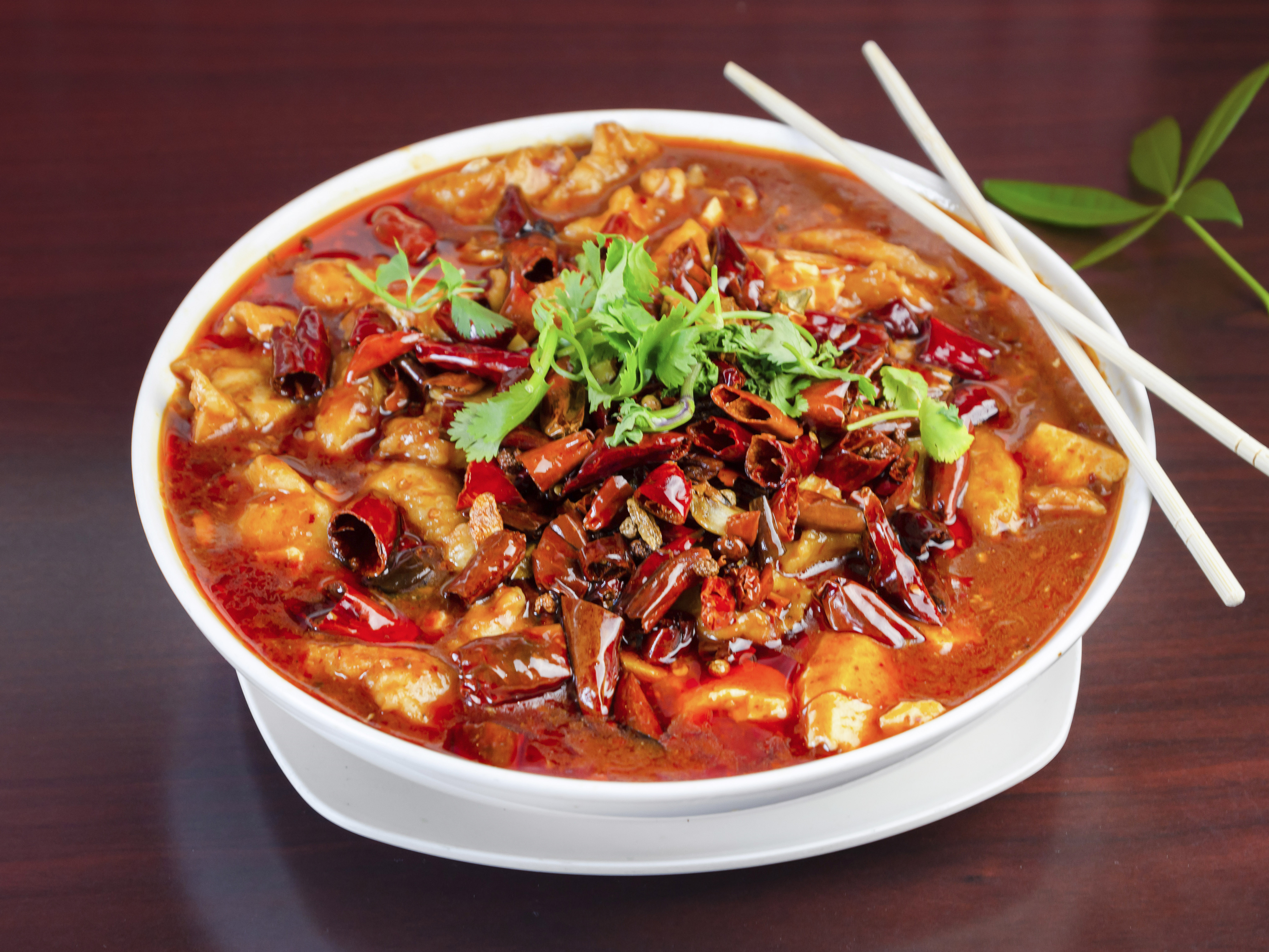 Order C2. Boiled Fish and Tofu in Spicy Chili Sauce food online from Cheng Du Chinese Restaurant store, Henrico on bringmethat.com